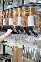 ECOBOX Distributeur d'aliments secs en plastique pour céréales Distributeur de céréales à gravité Bacs à noix Distributeurs d'aliments en vrac hermétiques pour bonbons pour magasins