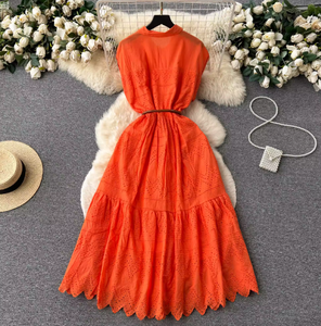 <span class=keywords><strong>Vestido</strong></span> de mujer, vestidos camiseros, cuello vuelto, línea A, manga corta, Regular, informal, <span class=keywords><strong>ajustado</strong></span>, cinturón <span class=keywords><strong>ajustado</strong></span>, Vestidos largos de verano - Product Image 2