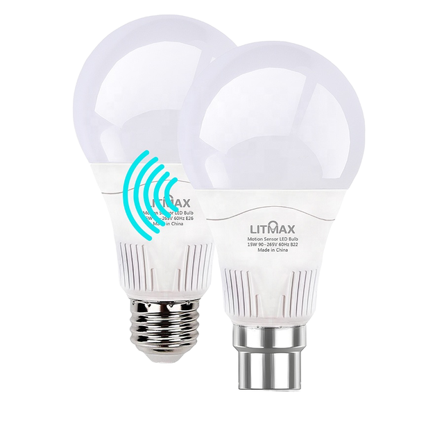 A19 B22 LED Sensor Light Bulbs Daylight Radar Motion Sensor Lamp for Home Commercial Use Warehouses Stairwells Hallways