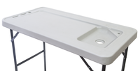 Table pliante robuste en plastique HDPE avec évier pour pique-nique en plein air