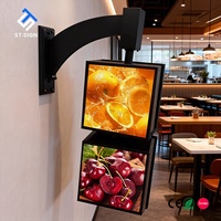 Panneau publicitaire dynamique rectangulaire rotatif à 4 faces et 4 couches, boîte lumineuse intérieure en acrylique LED pour les magasins de fruits et les restaurants