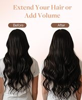 Bande adhésive invisible pour extensions de cheveux, cheveux humains brésiliens 4/27/4 Balayage Chocolat Brun/Blond Caramel, 10 pièces, 18 pouces, 25g