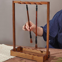 Décoration de bureau de style chinois, étagère en bois sculptée, porte-pinceaux de calligraphie, porte-stylos, décoration de bureau artisanale, cadeau