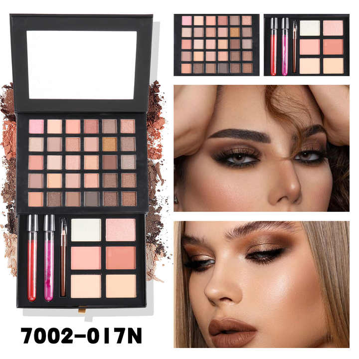 Popular Style Multi-function Makeup case Earth Color Eye Shadow Pressed Powder Cosmetic Integrated Plate Makeup