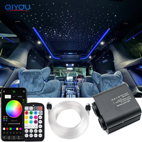 Kit d'éclairage QIYOU 20W Twinkle Starlight pour plafond de voiture, 3m, 800 fibres optiques de 0,75mm, lumière ciel étoilé RGBW pour voiture/maison, contrôle par APP/télécommande