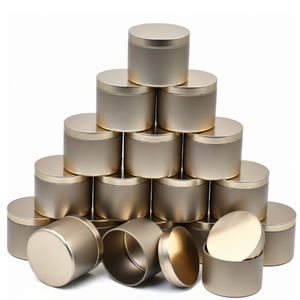 Pot à bougie de luxe en métal vide, personnalisé, en gros, 12 oz, 14 oz, 8 oz, doré, avec couvercle et emballage en boîte - Product Image 1