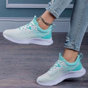 Scarpe sportive basse da <span class=keywords><strong>donna</strong></span> di grandi dimensioni traspiranti e traspiranti con punta di natale di colore bianco blu per la moda primavera - Product Image 2