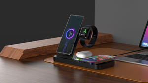 Station de charge sans fil rapide <span class=keywords><strong>6</strong></span> en 1 la plus vendue avec horloge, veilleuse, support de charge magnétique pliable multifonctionnel - Product Image 6