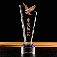 Trophée Aigle 3D en Métal Gravé au Laser de Haute Qualité, Base Personnalisée, Souvenir, Verre K9, Métal Gravé avec Cristal, Cadeaux de Bureau, Ensembles Cadeaux