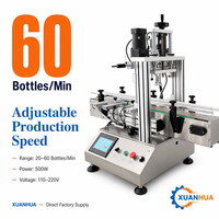 Kleine automatische Schraubverschlussmaschine für Kunststoffpumpen, Desktop, 20-60 Flaschen/Min, 500W, einstellbare Geschwindigkeit, 110-220V