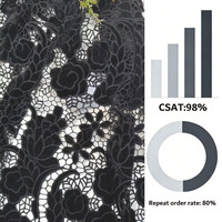 Tissu en dentelle brodée 2026 en gros, tissu en dentelle noire vintage pour la confection de robes de mariée