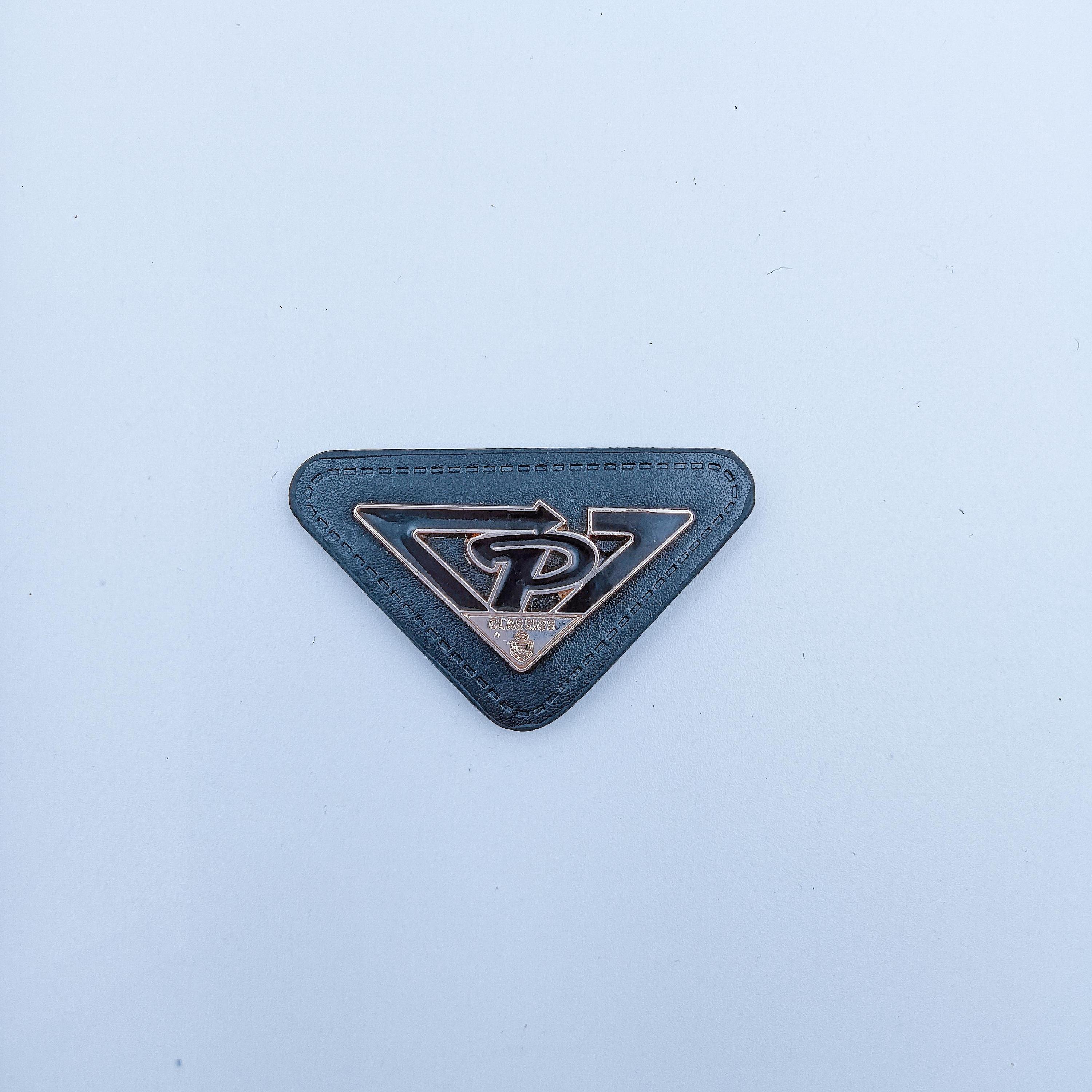 Embossed Triangular Patch Factory Wholesale New Single Sided Embossed Triangle Shape Leather Sew ...