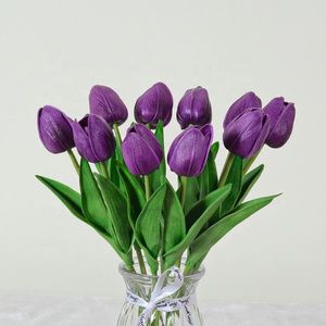 Tulipani viola di alta qualità fiori laurea festa della mamma del ringraziamento casa decorazione di nozze Multi-colore tulipani artificiali - Product Image 1