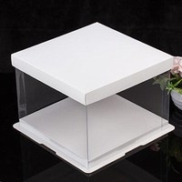 Boîtes cadeaux personnalisables en plastique transparent noir et rose de 6 pouces et 12 pouces, boîtes à gâteaux d'anniversaire pour la nourriture pour les célébrations