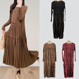 Robes plissées modestes de haute qualité, décontractées, simples, de couleur unie, pour l'église, le bal, vente en gros, taille unique, vêtements amples, maxi - Product Image 3