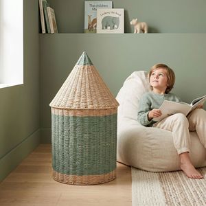 Cesta de almacenamiento tejida con forma de lápiz, organizador de juguetes a prueba de polvo con tapa para habitación de niños, uso doméstico - Product Image 3