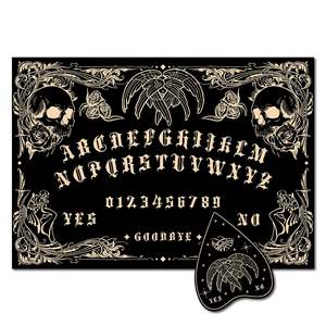 Tablero <span class=keywords><strong>Ouija</strong></span> de madera Tablero parlante de espíritu de madera Tablero de adivinación de péndulo rectangular negro con planchette - Product Image 1