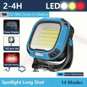 Nouvelle lampe de camping tactique d'extérieur rechargeable avec batterie intégrée, système de freinage antiblocage, lampe de travail portable pour le camping - Product Image 2