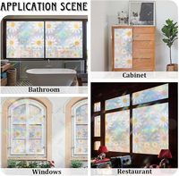 Langlebige PVC 3D Regenbogen Buntglas Statische Fensterfolie, Umweltfreundlicher UV-Blockierender Dekorativer Glasaufkleber