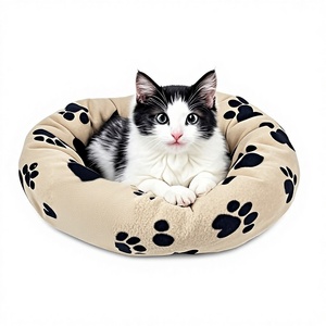 Ganzjahres-Universal-Warmplüsch-Haustierbett für Katzen & Hunde, verdicktes Pfotenmuster, großes Sofa, Teddy-Schlafmatte - Product Image 1