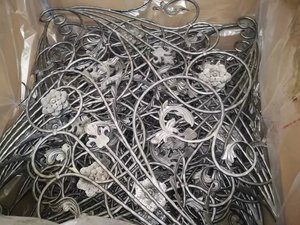 Ouya trang trí Rosette Panels rèn sắt vườn cổng hàng rào áp lực điều trị gỗ với khung thép thiên nhiên lấy cảm hứng từ thiết kế - Product Image 2