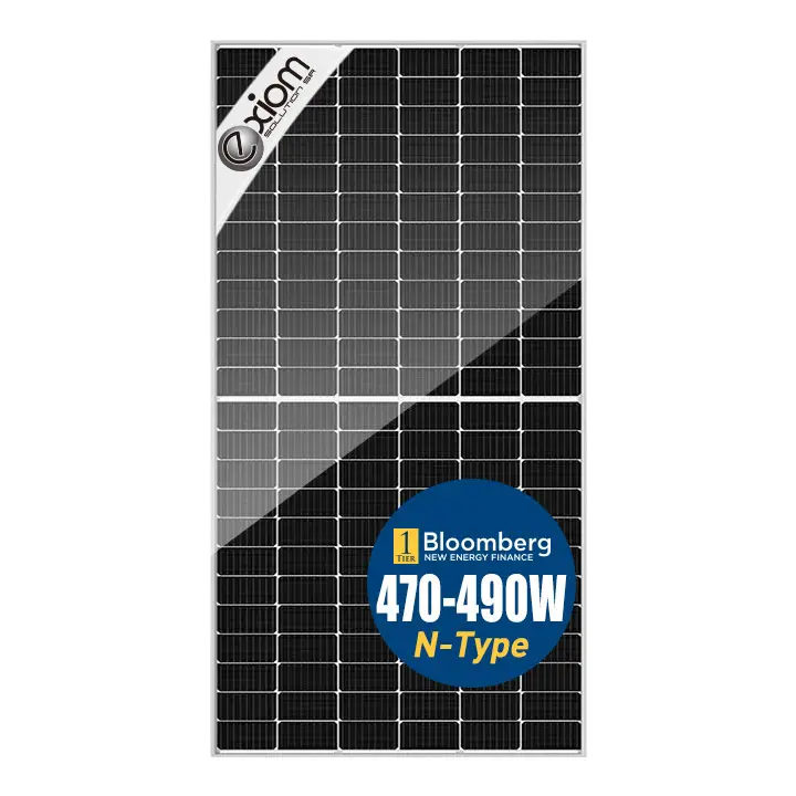 EXIOM solaire 470w 480w 490 watt panneau solaire PV Module182mm 120 cellules Topcon système de toit demi-cellules niveau 1 mono Sola