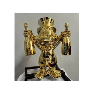 <span class=keywords><strong>Monopoly</strong></span> Scrooge Mcduck Statue Mcduck Hold Money Bags Sculpture Intérieur Pop Arts Décor Résine Chromée Populaire Moderne Or Folk Art - Product Image 6