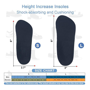 Semelles rehausseuses ajustables à 3 couches, longueur 3/4, avec amorti et coussinets de talon, bleues - Product Image 5