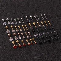 Piercing pour Cartilage d'oreilles rond, Simple, en acier inoxydable, 2-5mm, 20g, bijoux pour Cartilage, Tragus, Conch, Rook, Helix, 1 pièce