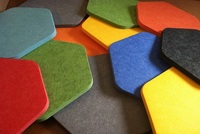 Panneau mural insonorisant moderne pour hôtel, panneaux acoustiques hexagonaux biseautés, absorption acoustique, respectueux de l'environnement, 100% fibre de polyester
