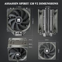 Thermalright Assassin Spirit 120 V2 Plus CPU Air Cooler 4 tuyaux de chaleur Double PWM Silent Fan CPU Cooler pour AMD AM4 AM5