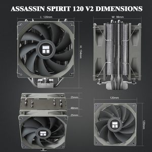 Thermalright Assassin Spirit 120 V2 Plus CPU Air Cooler 4 tuyaux de chaleur Double PWM Silent Fan CPU Cooler pour AMD AM4 AM5 - Product Image 6