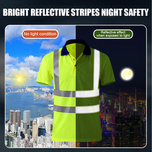 All'ingrosso estate traspirante multicolore asciugatura rapida su misura Polo fluorescente riflettente per il lavoro di notte - Product Image 3