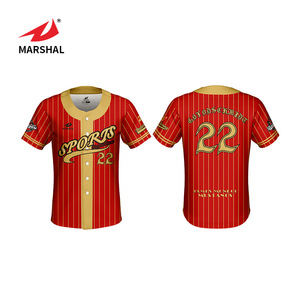Best quality mens top button tracksuit custom sublimated uniform baseball shirt logo tackle twill baseball jersey - Product Image 1