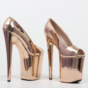 Zapatos de Mujer para Pole Dance, Plateados y Dorados, de 20 cm, con Punta Abierta, Plataforma y Tacón de Aguja, para Bailarinas - Product Image 6