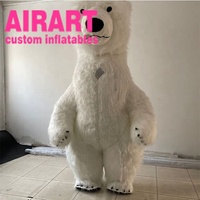 Ballon pour costume ours blanc en peluche gonflable, personnalisé, mignon, nouvelle collection