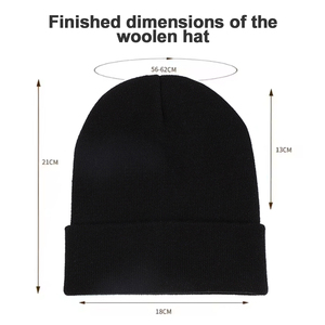 100% Acryl Gestrickte Mütze Warme Schlichte Wintermütze - Product Image 5