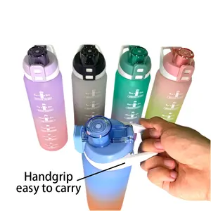 Senderismo de 32oz para botella de agua motivacional con marcador de tiempo Botella de gimnasio a prueba de fugas con tiempos para beber para acampar - Product Image 5