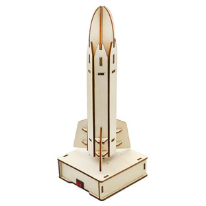 Kit de modèle de fusée en bois pour enfants, jouet d'éducation scientifique, à assembler soi-même, pour enfants de 7 à 9 ans, contrôle manuel, forme géométrique - Product Image 4