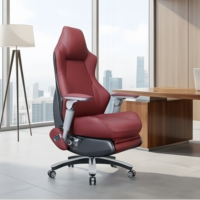 Fauteuil de jeu électrique en cuir avec fonction de levage et inclinaison, structure métallique pour ordinateur de bureau
