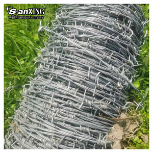 Alambre de púas galvanizado en caliente de doble hebra para cercas de delimitación - Product Image 1