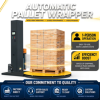 Machine d'emballage de palettes électrique entièrement automatique industrielle pour film étirable, alimentée par moteur, pour l'utilisation avec des barils et des cartons dans l'industrie agroalimentaire