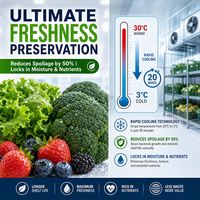Fruit- en groente-voorverkoeler voor commerciële opslag van verse producten, hoge efficiëntie koeling, roestvrij staal SUS304, PLC-besturing
