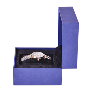 Caja de papel azul para relojes, estuche para joyas, expositor de relojes, embalaje de envío, caja para relojes y joyas - Product Image 6