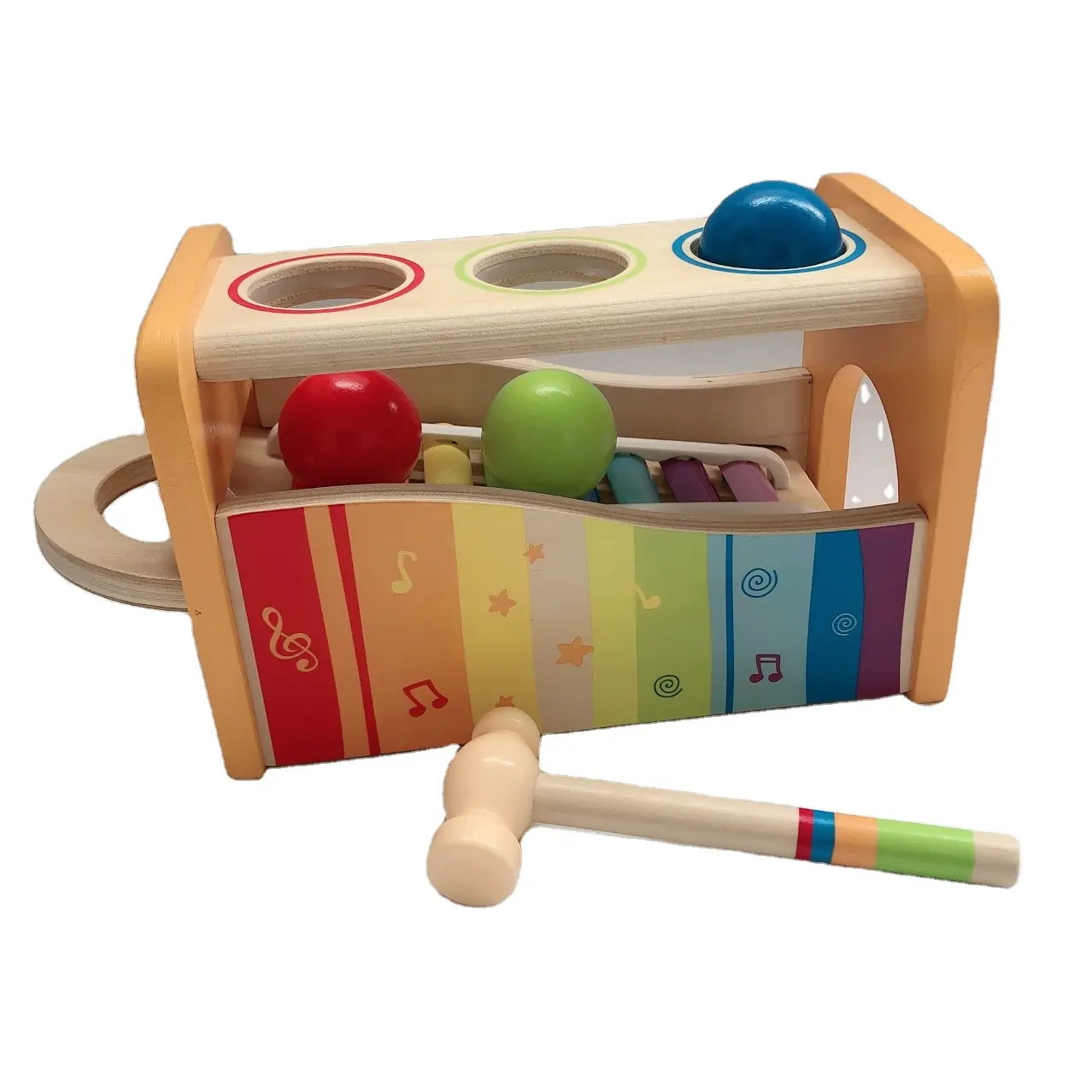 ของเล่นระนาดมอนเตสซอรี่สำหรับเด็ก,ของเล่นเพื่อการศึกษาทำจากไม้แปดโน้ตสไตล์ระนาดของเล่นสนุกๆสำหรับเด็กเล่นดนตรี