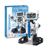 723 pièces STEM Kit de construction de robot blanc télécommandé pour enfants jouet interactif avec bras et jambes mobiles