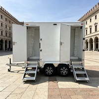 Promotion : Remorque WC et Douche Mobile 2 Postes à Essieux Jumeaux, Toilettes Portables avec Douche à Main et Évier pour Événements Extérieurs et Camping