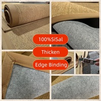Tapis d'entrée en sisal tissé naturel avec bordure en tissu, envers antidérapant en latex, résistant à l'usure, pour couloir et maison