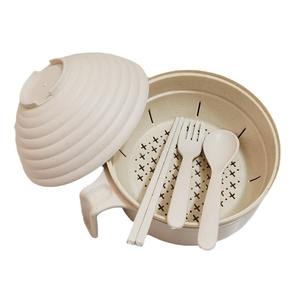 Ensemble de bols à ramen avec baguettes et cuillère, cuiseur à ramen pour micro-ondes, bol de cuisson pour nouilles instantanées, idéal pour le bureau, l'université et les dortoirs - Product Image 2