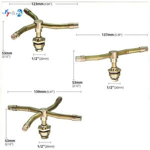 <span class=keywords><strong>2</strong></span>/3/4臂黄铜旋转喷头360度花园草坪灌溉喷嘴小型金属喷雾器用于农业抽水 - Product Image 3
